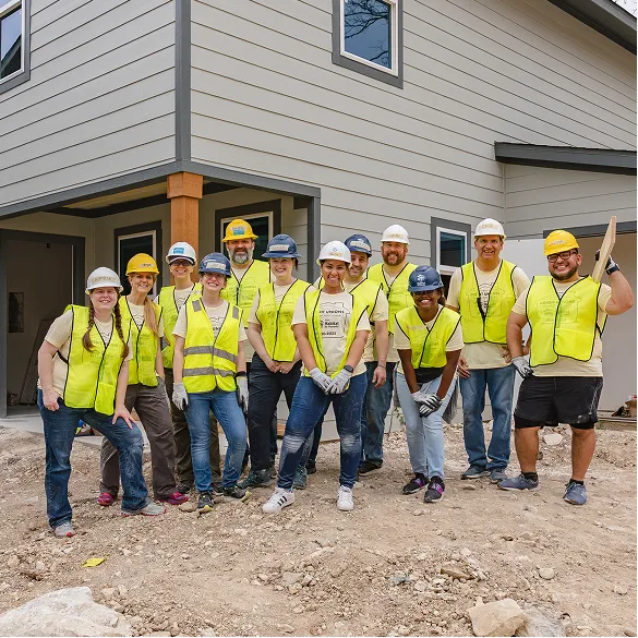 UFCU Employees participate in a Habitat for Humanity Build