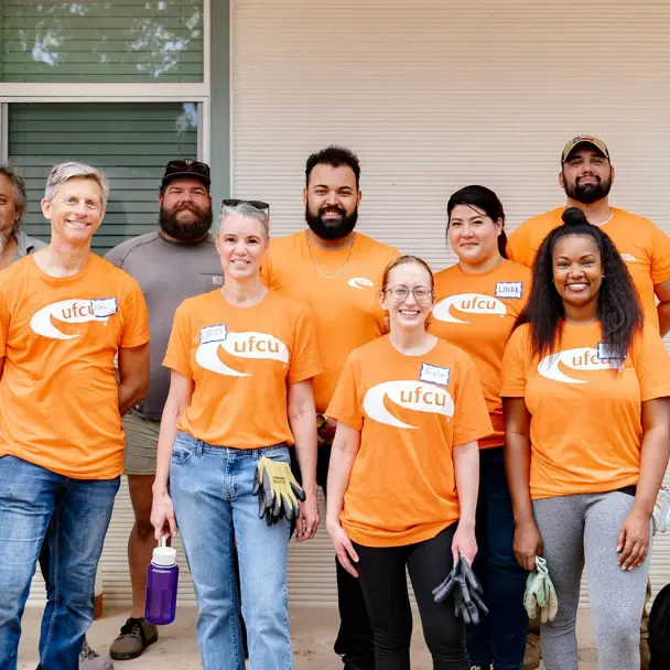 UFCU Employees participate in a Habitat for Humanity Build